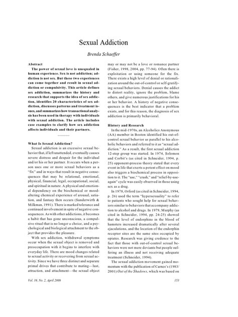 Sexual Addiction Transactional Analysis Pdf Pdf Sexual Addiction Human Sexual Activity
