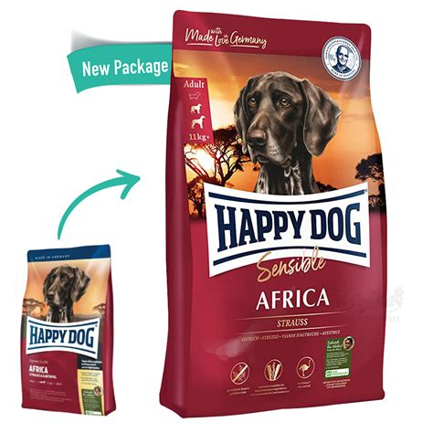 Happy Dog Supreme Africa อาหารสุนัขโต เม็ดใหญ่ สำหรับสุนัขแพ้ง่าย ลด
