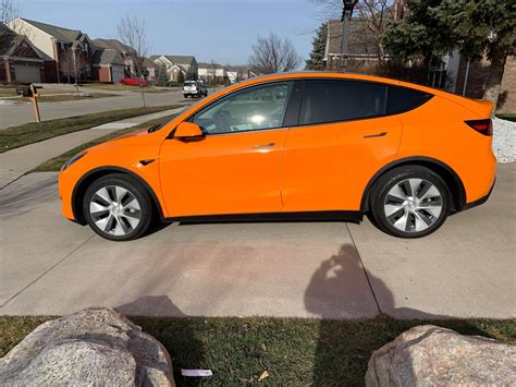 This Orange Wrapped Tesla Model Y Is A Sure Head Turner Gallery