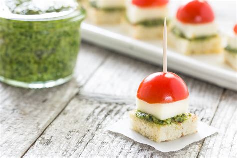 Caprese Bites With Pesto Cooking On The Front Burner