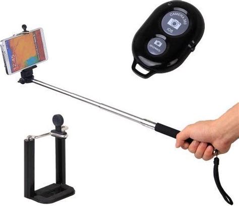 Selfie Stick Met Afstandsbediening Bluetooth Kleur Zwart