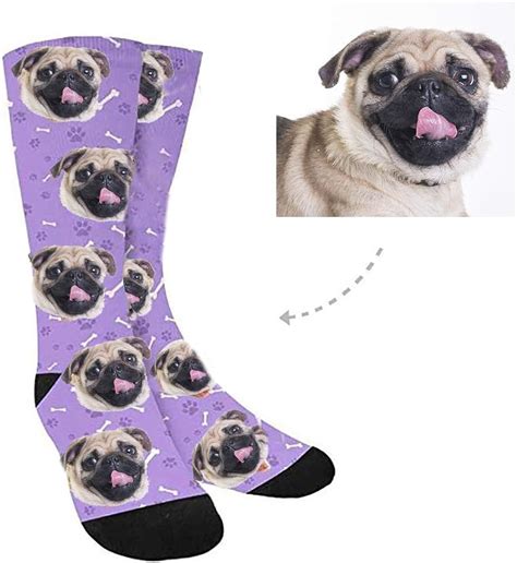Custom Personalized Photo Pet Face Socks For Unisexput Your Dog On