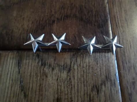 Vintage Us Military Sterling Silver Major General Rank 2 Star Wwii