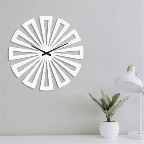 Modern Wall Clock White Large Clock For Wall Kitchen Wall Etsy Ireland