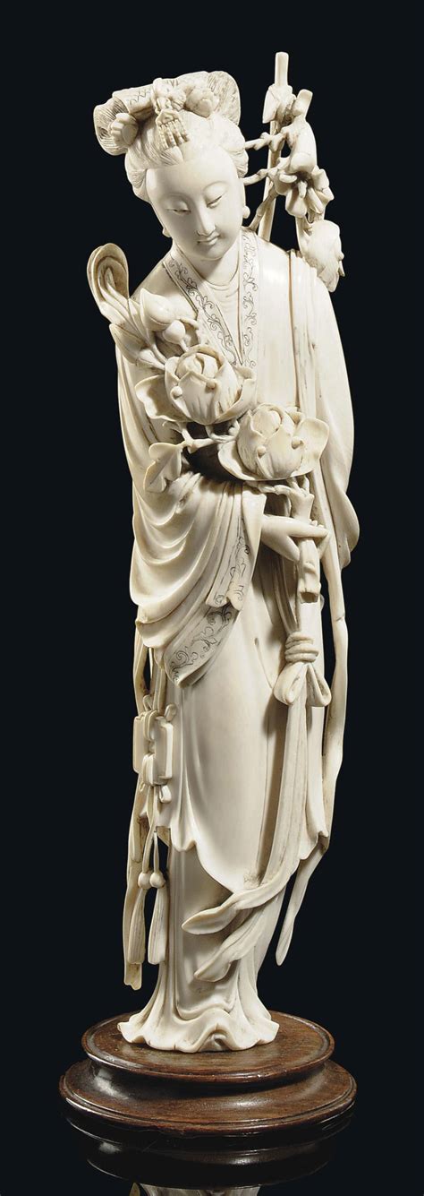 A Chinese Ivory Figure Of A Lady 19th Century Christies