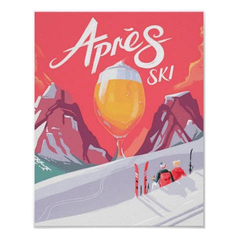 Apres Ski Poster Zazzle Ski Art Print Ski Art Ski Posters