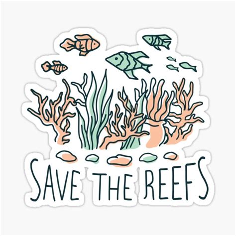 Save The Reefs Stickers For Sale