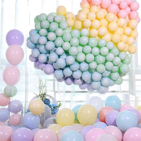 Ready Stock Macarons Color Pastel Candy Balloons Latex Round Helium Inches Balloon For