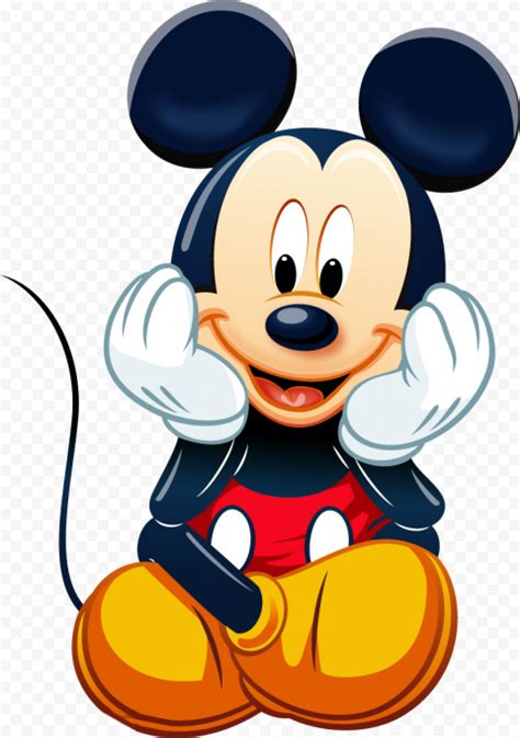 Hd Mickey Mouse Sitting Down Cute Character Png Citypng