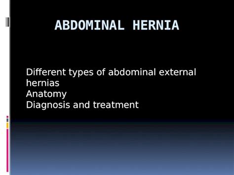 Different Types Of Abdominal External Hernias Anatomy Diagnosis And