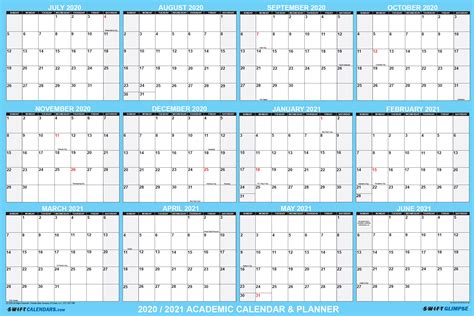 2020 2021 Academic Planning Calendar 48 X 72 Swiftglimpse Swift