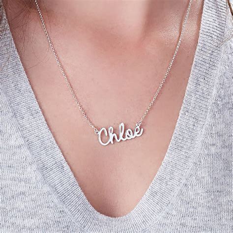 Personalized Cursive Name Necklace In Sterling Silver