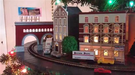 N Scale Train Layout In Christmas Tree Youtube