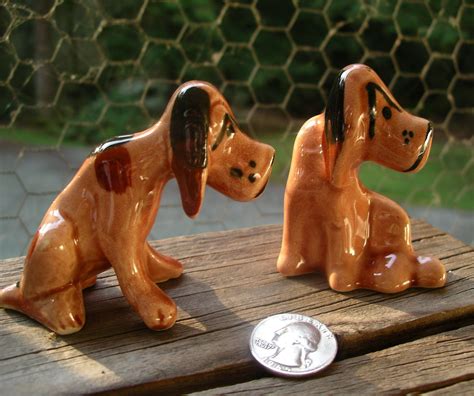 Pair Of Vintage Grindley Artware Hound Dog Figurines Sebring Etsy