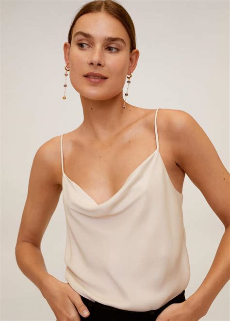 Satin Top Women Mango Outlet Usa