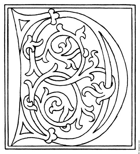 Illuminated Letters Fancy Letters Alphabet Coloring Pages