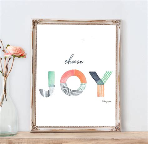 Choose Joy Watercolor Painting Print Home Decor Etsy Inspirational