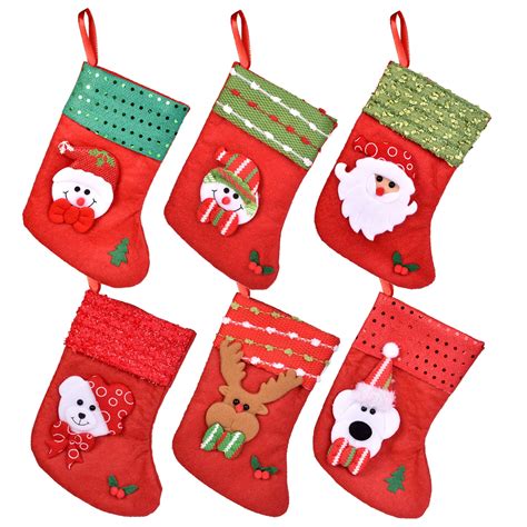 Fun Little Toys 6pcs Christmas Socks Set For Christmas Decorations