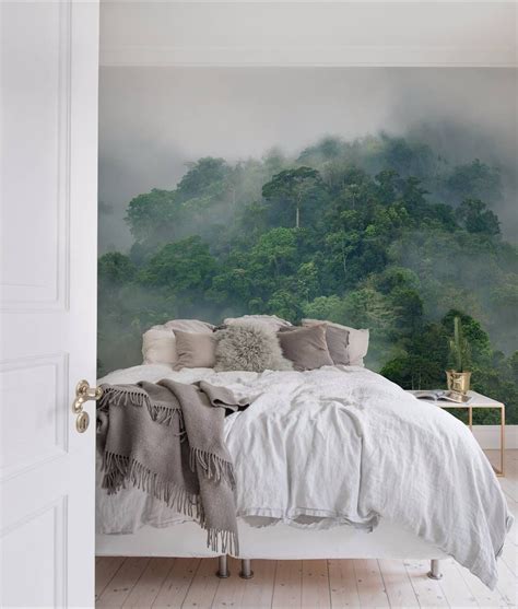 Striped bed frame in vibrant colors make this space pop and fun. #rebelwalls • Fotos y vídeos de Instagram | Tropical bedrooms, Wallpaper decor, Bedroom wall designs
