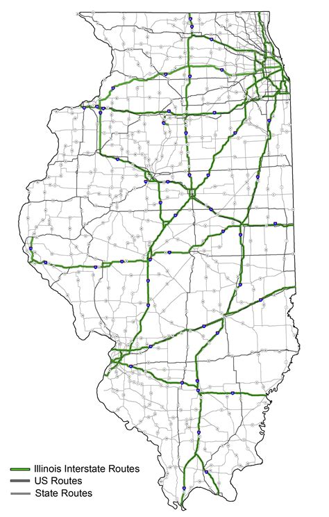 Illinois Interstate Highway Map System Map
