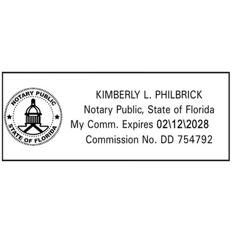 Florida Notary Public Seal Rectangular Stamp All State Notary Supplies