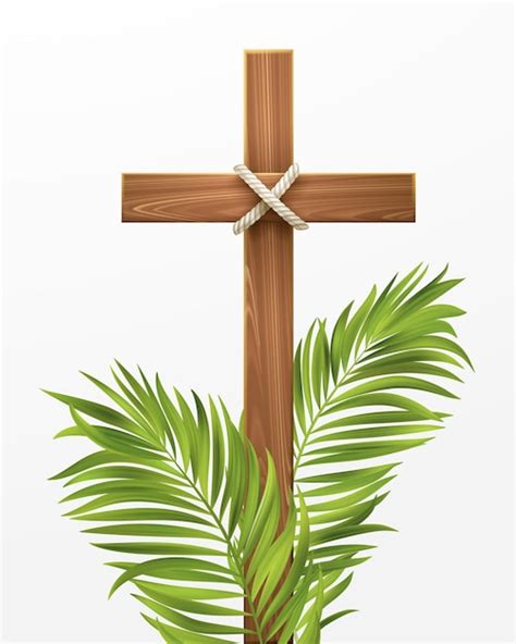 Premium Vector Christian Cross Congratulations On Palm Sunday
