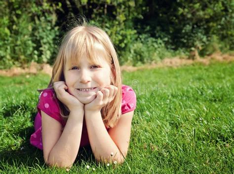 Young Girl Lying On Grass Stock Photo Image Of Beautiful 55162362
