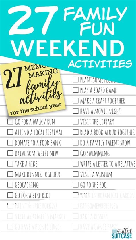 27 Memory Making Activities To Do With Your Kids During
