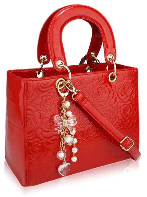 Wholesale Bag Red Quilted Fashion Tote Bag With Charm