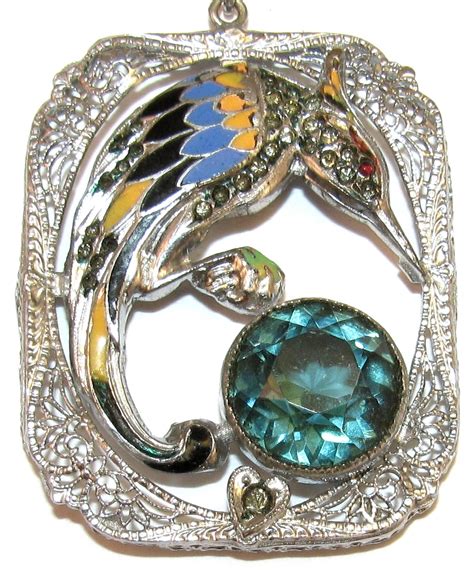 Art Deco Filigree Jewelry Bird Of Paradise Necklace