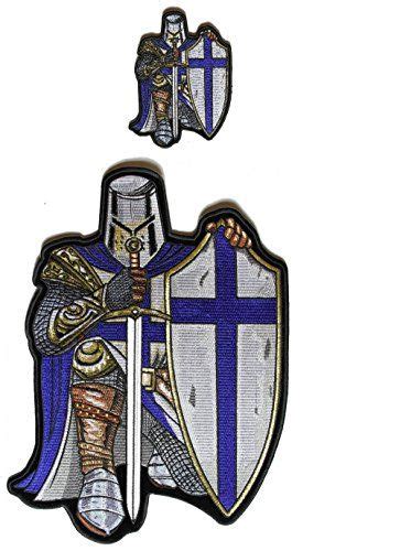 Blue Crusader Knight Patch Set Small And Large Back Patch 45 12
