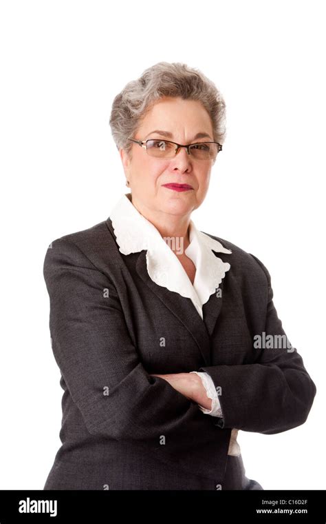 Experienced Female Business Lawyer In Suit Beautiful Senior Old Woman