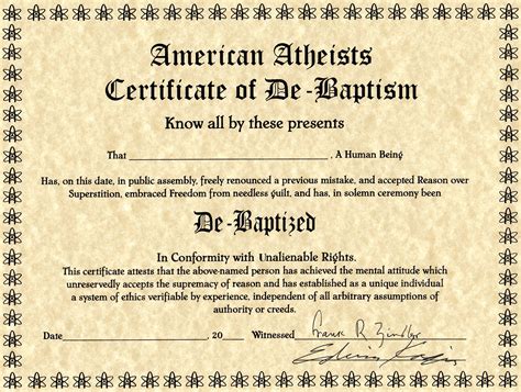 ️free sample certificate of baptism form template ️. Certificate_of_De-Baptism - Thaumaturgical