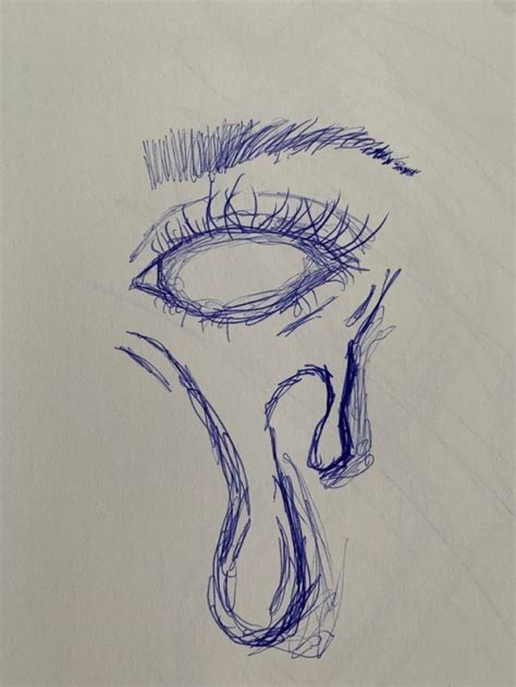 A Pencil Drawing Of An Eye With Tear Coming Out Of It S Irises