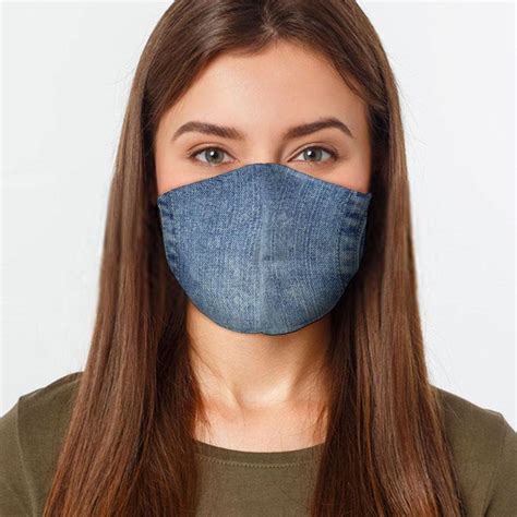 Denim Style Face Mask Preventative Custom Mouth Cover 4 Sizes Usa Made In 2020 Diy Face