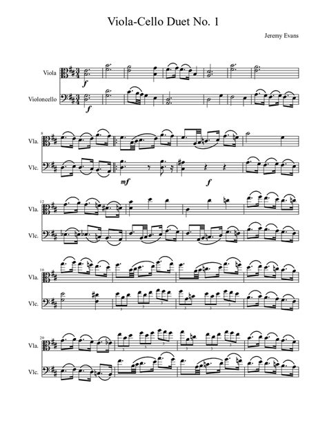 Viola Cello Duet No 1 Sheet Music Download Free In Pdf Or Midi