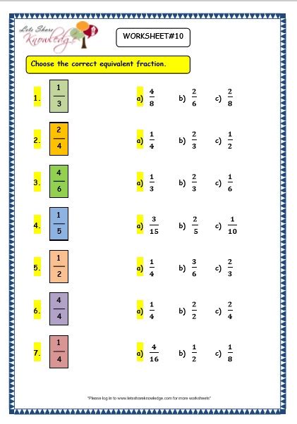 3 12 18 = 2. Making Equivalent Fractions Worksheet - 1000 images about ...