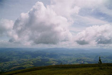 Beautiful Summer Mountain Landscape Forest Clouds Mount Gemba