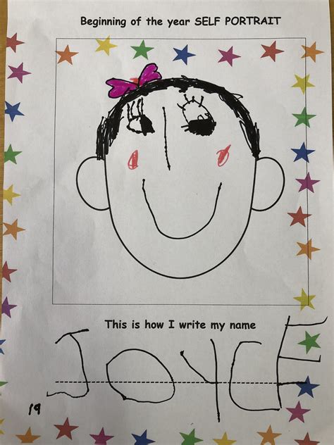 Beginning Of The Year Self Portrait Kindergarten Preschool Worksheets