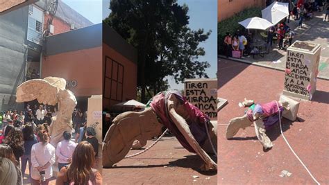 Alumnas Derribaron La Escultura De La Samotracia Para Exigir Un Alto Al Acoso Sexual En La Fad