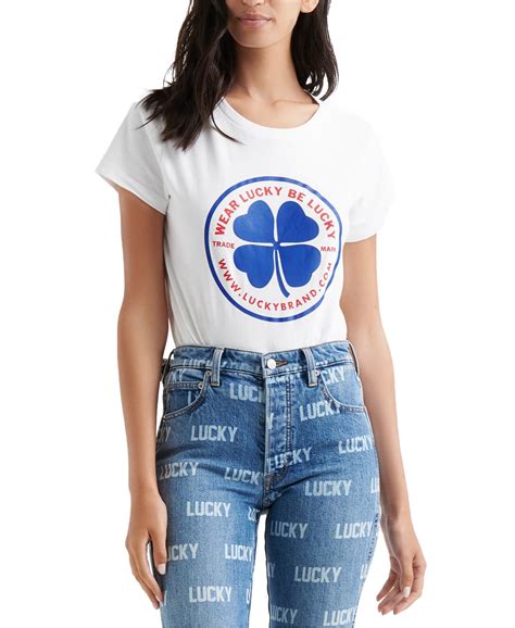 Lucky Brand Lucky Brand Graphic T Shirt White Walmart Com Walmart Com