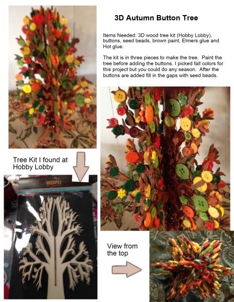 3d Autumn Button Tree Lynndaviscakes