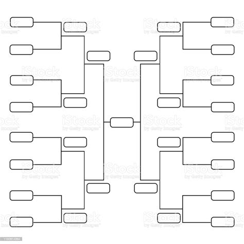 Vector Of 16 Teams Tournament Bracket Templates With Blank