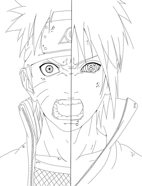 Victory For Me Naruto And Sasuke Lineart By Allanwade On Deviantart