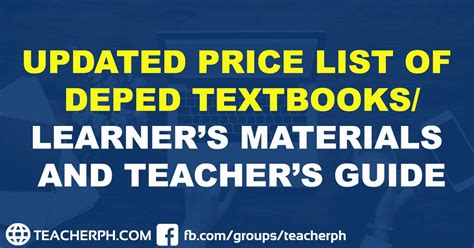Updated Price List Of Deped Textbookslearners Materials And Teachers