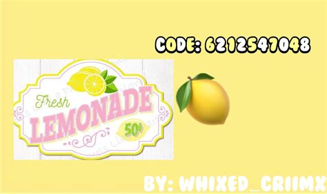 Lemonade Stand Bloxburg Decal Code Bloxburg Decal Codes Bloxburg