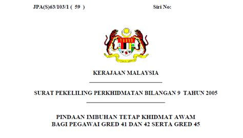 See more of memohon jawatan gred 41 kerajaan on facebook. SPP Bil.09/2005 Pekeliling Pindaan Imbuhan Tetap Khidmat ...
