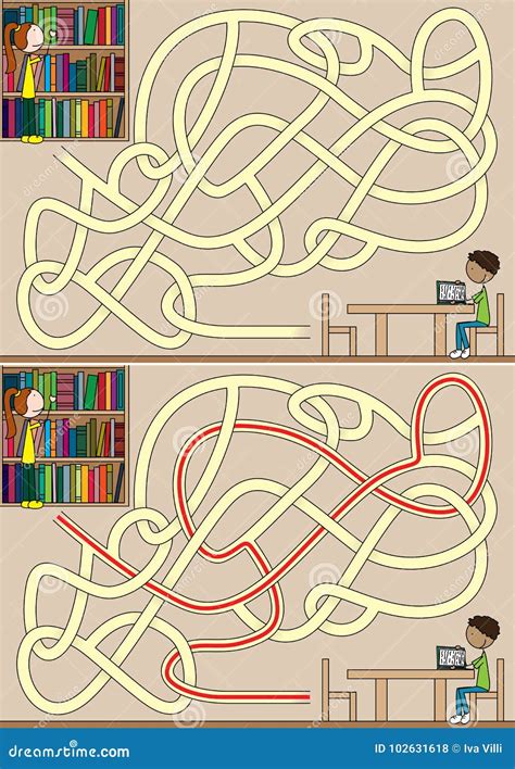 Library Maze Stock Vector Illustration Of Composition 102631618