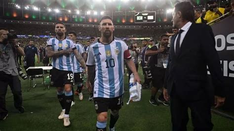 Lionel Messi Leads Team Off Pitch As Violence Erupts At Brazil Vs