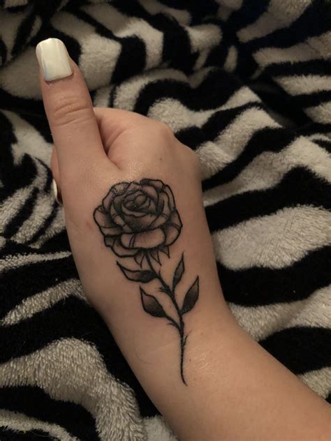 New Rose Tattoo On Hand Rose Hand Tattoo Flower Tattoo Hand Tattoos